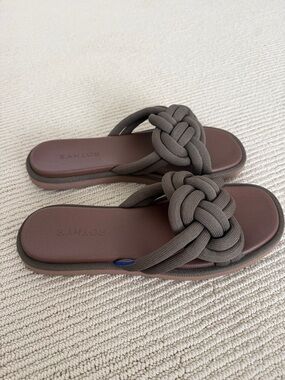 Rothy's The Summer Sandal Olive Brown Knotted Slide Sandals